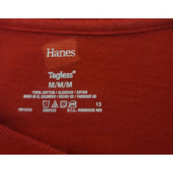 Hanes Red Anaheim Ducks Hockey Hiller 1 Men's Distressed Graphic T-Shirt Medium - Picture 3 of 3